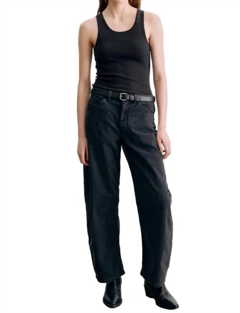 NEW NILI LOTAN tribeca relaxed straight-leg pant in carbon